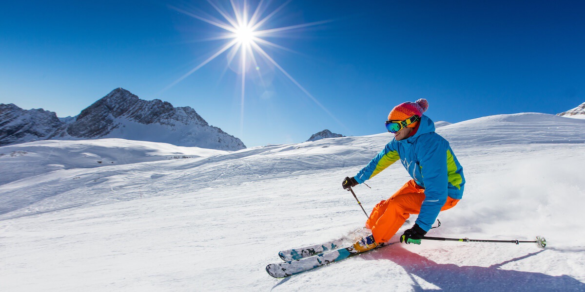 skier on a sunny day