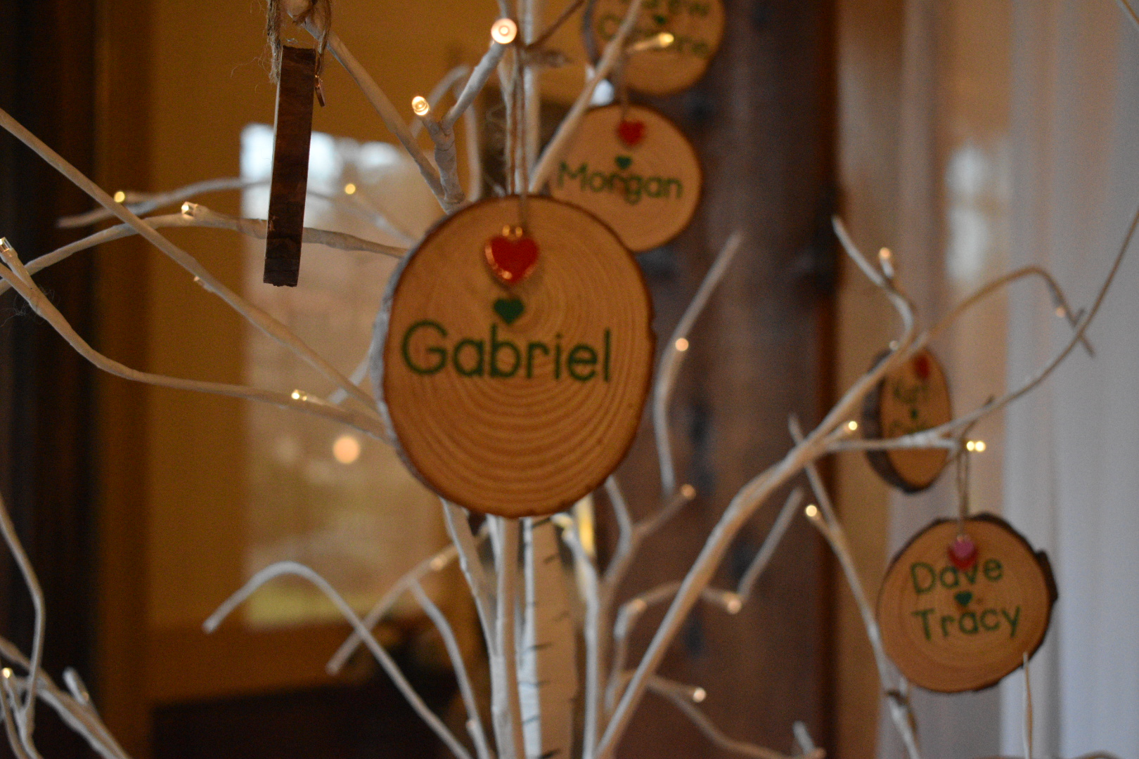 tree ornaments with names